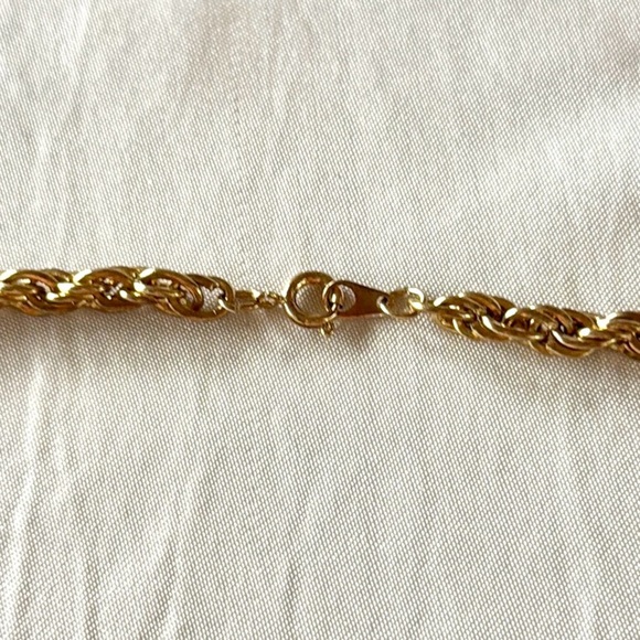 Vintage Gold Tone Rope Chain 24” Thick 3MM Necklace - Picture 10 of 12